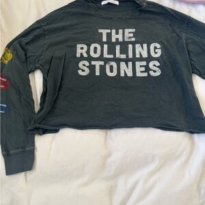 Daydreamer LA - The Rolling Stones Women's Long Sleeve Tee - Charcoal